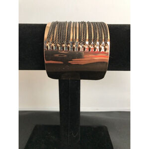 New Steve Madden Gold Plated Brass Chains Bangle Cuff Bracelet